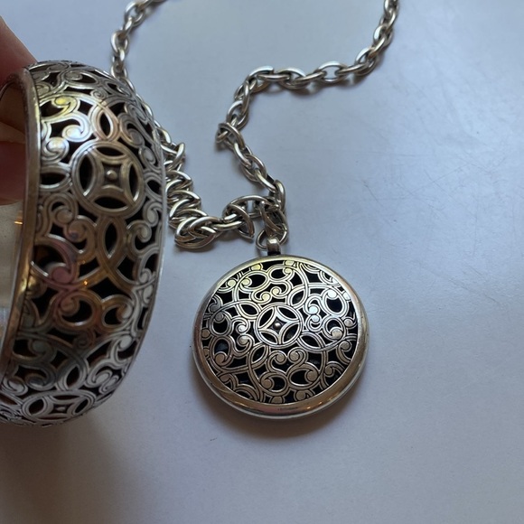 Brighton Serendipity‎ Necklace and Bangle Chunky Set Sterling Silver Bracelet - Picture 8 of 11